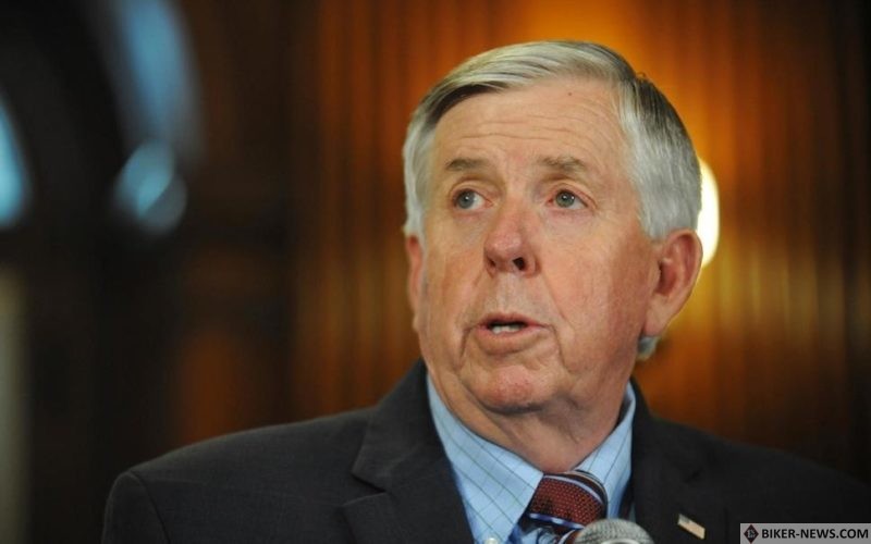 In this May 29, 2019 file photo, Gov. Mike Parson addresses the media during a news conference in his Capitol office in Jefferson City, MO. Hundreds of Missouri prisoners serving mandatory sentences for largely nonviolent offenses could become eligible for parole under a new law enacted Tuesday, July 9, that Gov. Parson touted as a criminal justice reform.