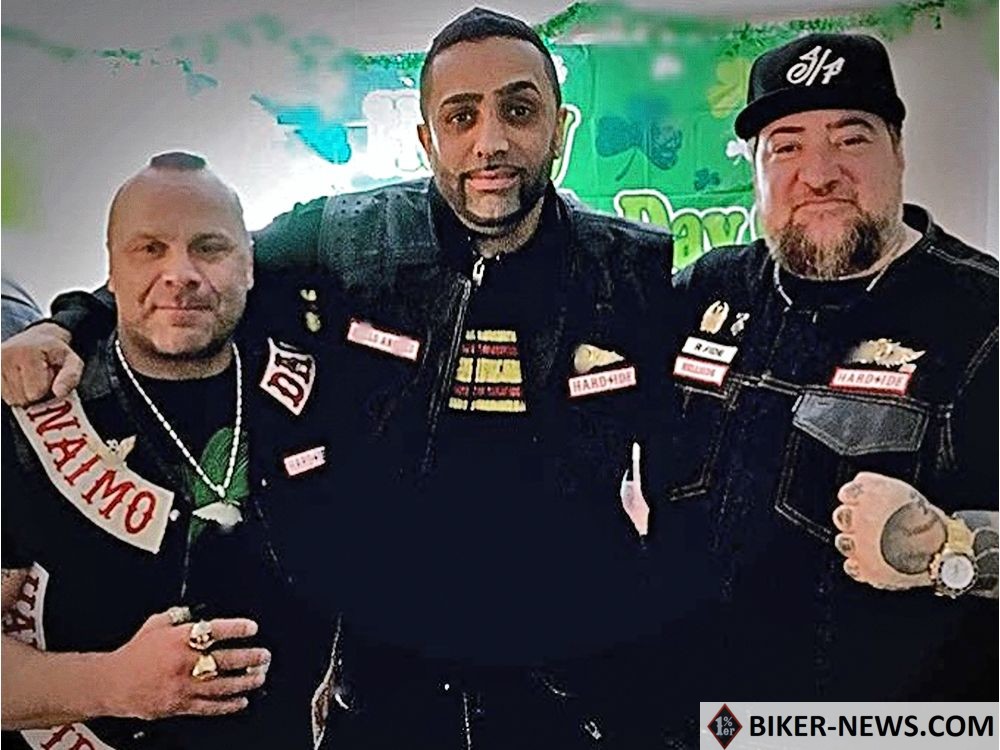 VANCOUVER, B.C., MARCH 30, 2017 ó New members of the Hardside chapter of the Hells Angels, left to right: Chad Wilson (formerly of the Haney chapter), Suminder Grewal (formerly of the Haney chapter) and Jamie Jaimie Yochlowitz (formerly of the Vancouver chapter). Photo credit: Special to Postmedia       