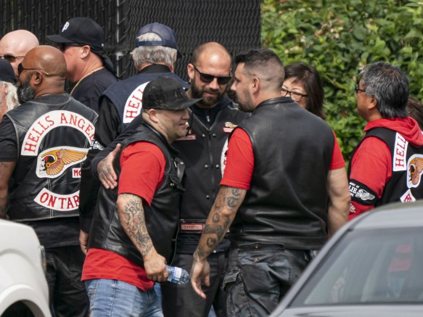 Friends and family of murdered Hells Angel Suminder (Allie) Grewal attend his funeral service in Delta, BC, August, 16, 2019. RICHARD LAM / PNG