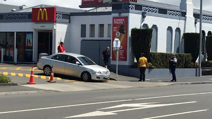 Cordons in place on Gloucester St after report of shots being fired in Taradale, Napier. 