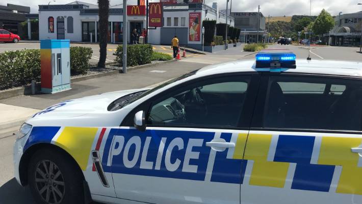 Cordons were in place on Gloucester St after report of shots being fired in Taradale, Napier on Sunday.