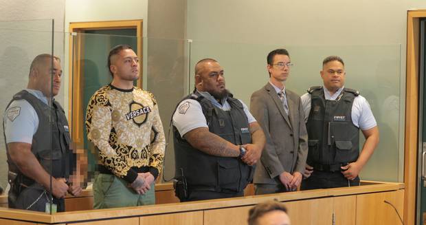 Tyson Daniels - who is second-in-command of the gang's Auckland chapter - and Andrew Simpson, a lawyer, were sentenced in the High Court at Auckland this morning. Photo / Michael Craig 