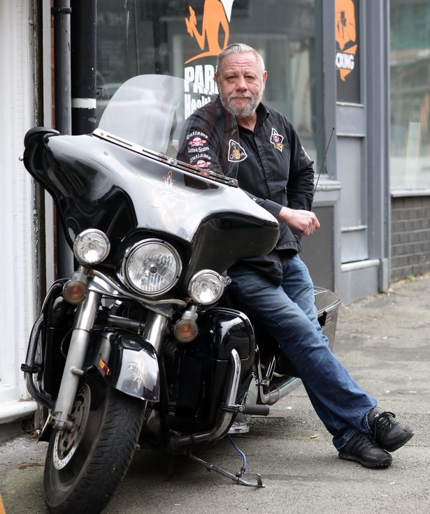 Dink, a member of the Outlaws motorcycle club, is giving away free soup and sandwiches to the homeless from his American diner Chicago 1935 on Abergele Road, Colwyn Bay, during the coronavirus pandemic. mage: David Powell/North Wales Live