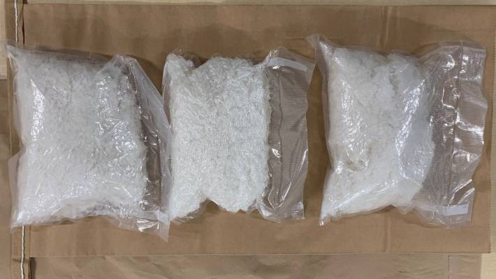 Police found 3 kilograms of methamphetamine inside a car at a Christchurch home on Monday.