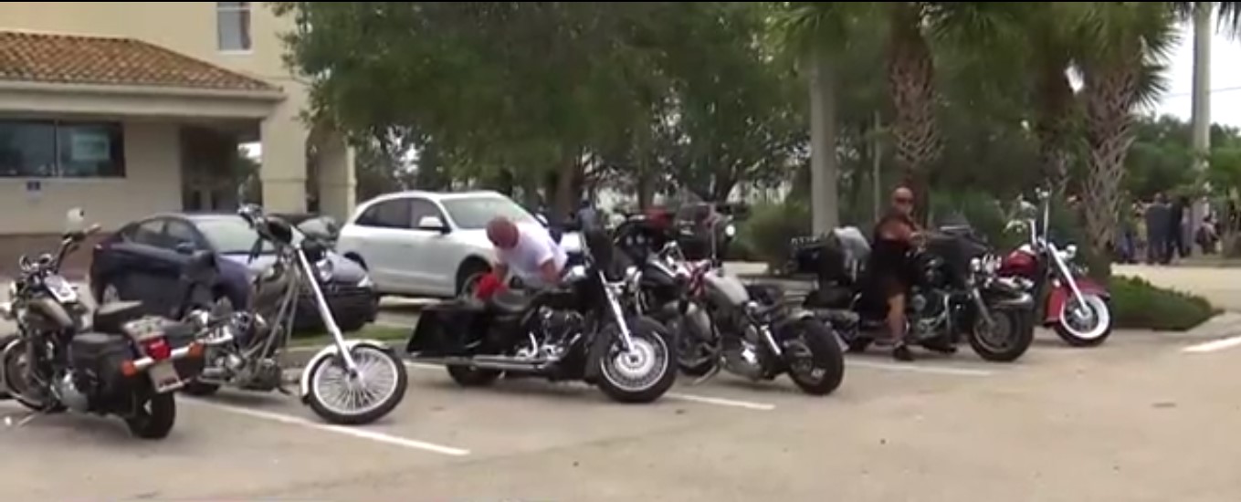 Bikers supporting law enforcement and make sure their community is safe